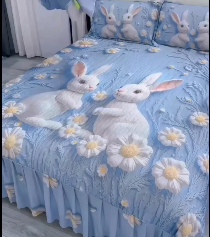 King Size 7D Digital Print Bedsheet ? 350 TC Cotton